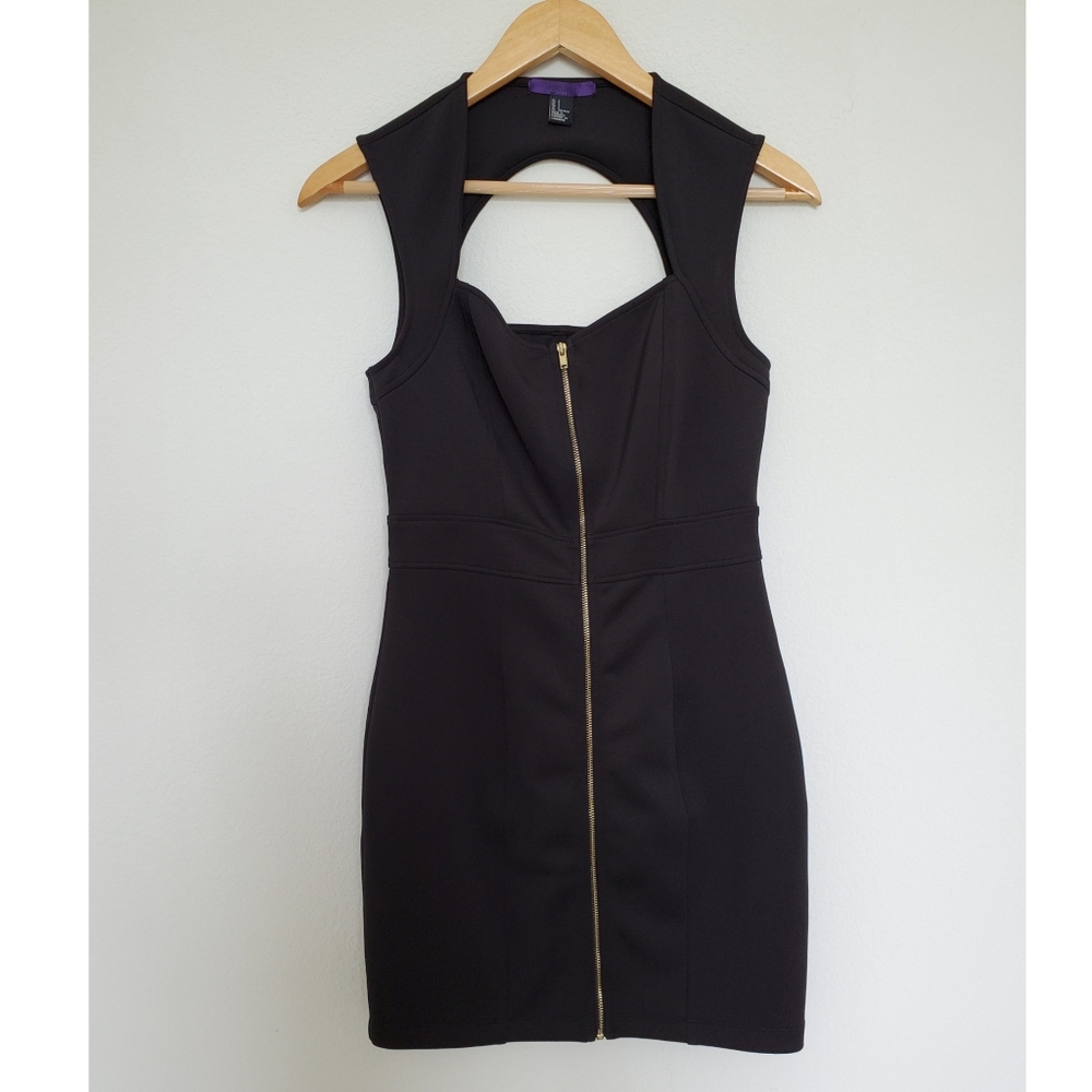Forever 21 Zip Front Black Dress Size Small